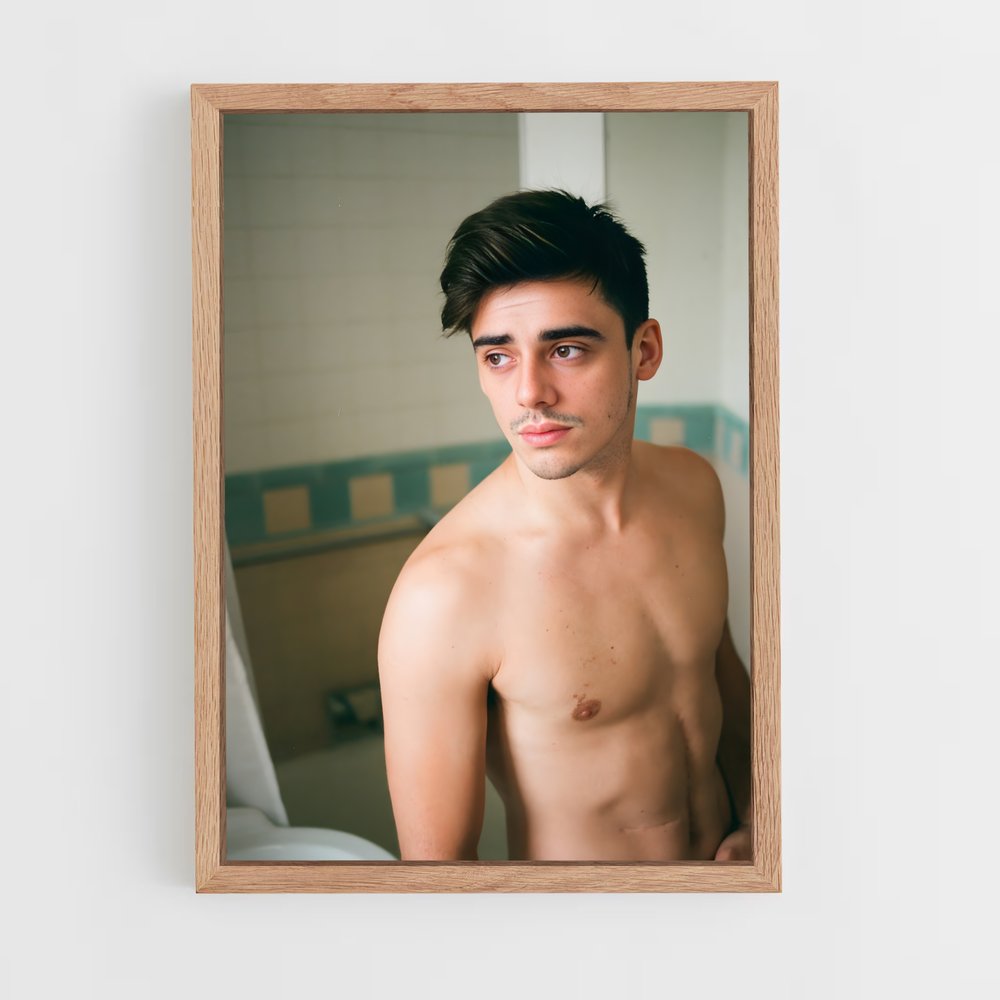 Poster L'Homme au Serviette – affiche Plongeon au tremplin (vue 4)